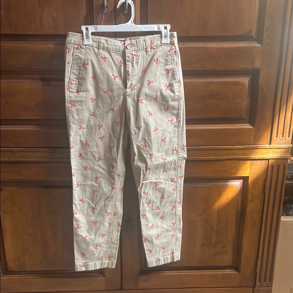 J. Crew Khaki Trousers with LOBSTER Embroidery 4